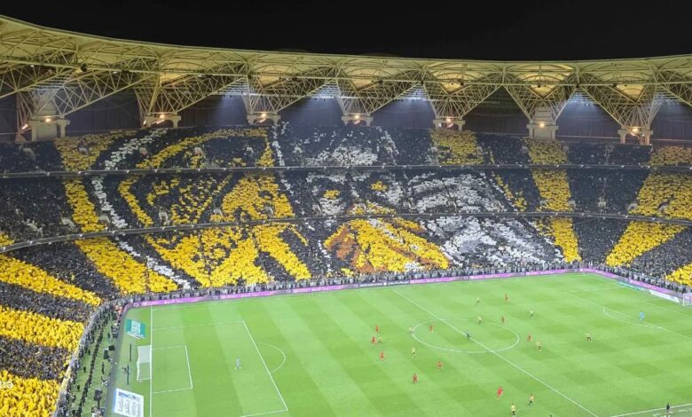 جماهير الاتحاد تيفو ملعب الجوهرة دوري روشن