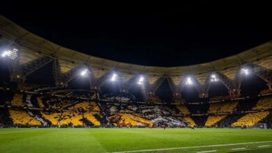 جماهير الاتحاد العميد تيفو مدينة الملك عبدالله الرياضية